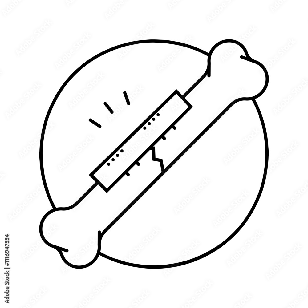 emergency room fracture injury line icon vector. emergency room fracture injury sign. isolated contour symbol black illustration