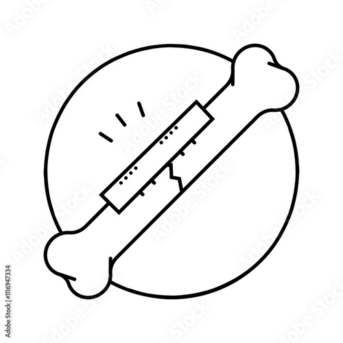 emergency room fracture injury line icon vector. emergency room fracture injury sign. isolated contour symbol black illustration