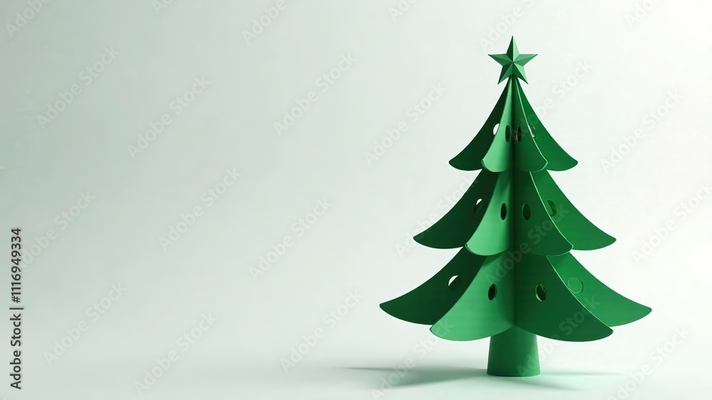 Eco-Friendly Christmas Papercut Tree, Modern Holiday Design Eco-Friendly Christmas Papercut Tree, Modern Holiday Design