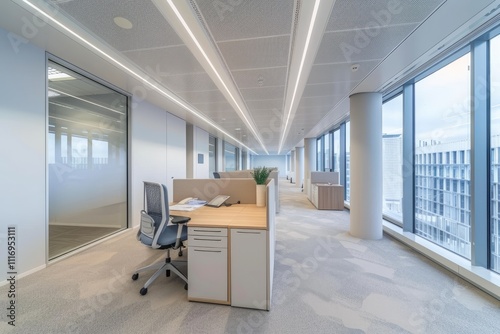Modern Office Workspace with Desk and Chair