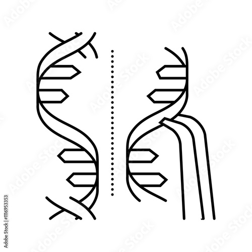 genome editing genetic engineering line icon vector. genome editing genetic engineering sign. isolated contour symbol black illustration