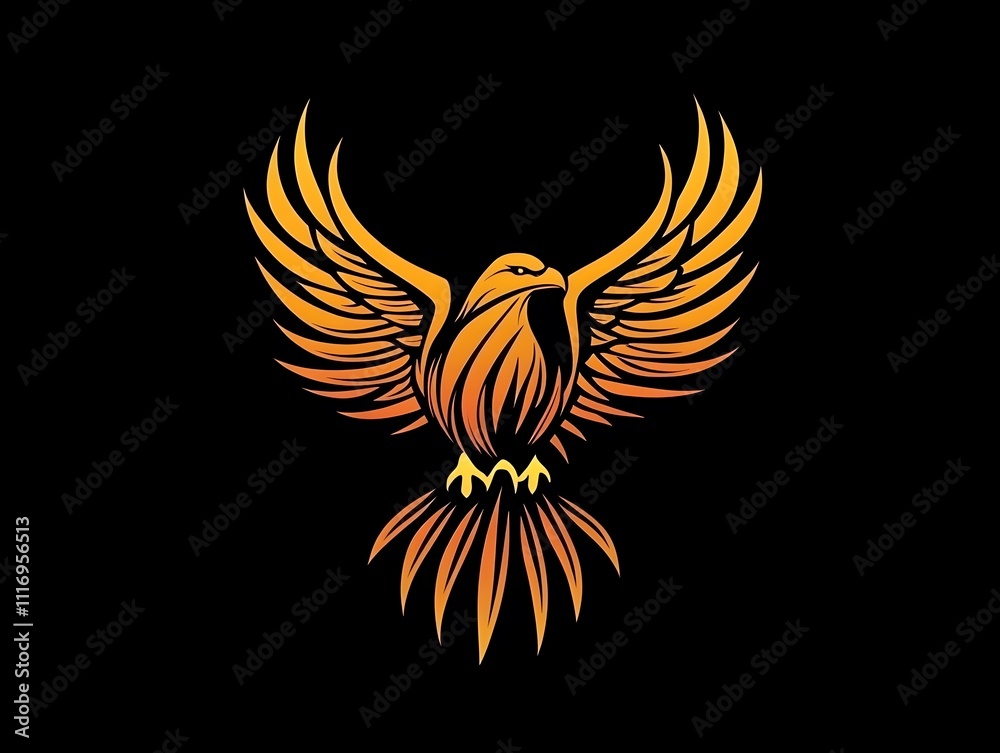Obraz premium Yellow Wildlife Eagle Bird icon logo symbol