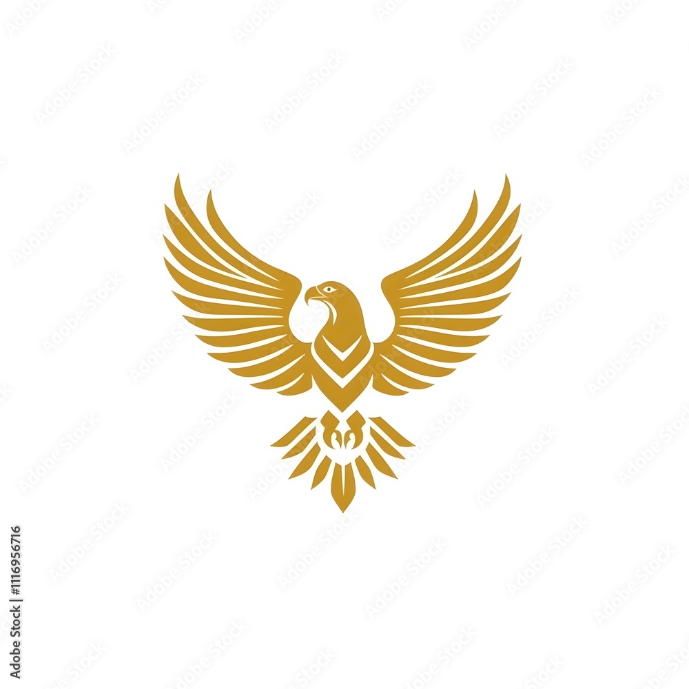 Obraz premium Isolated Yellow Wildlife Eagle Bird icon logo symbol