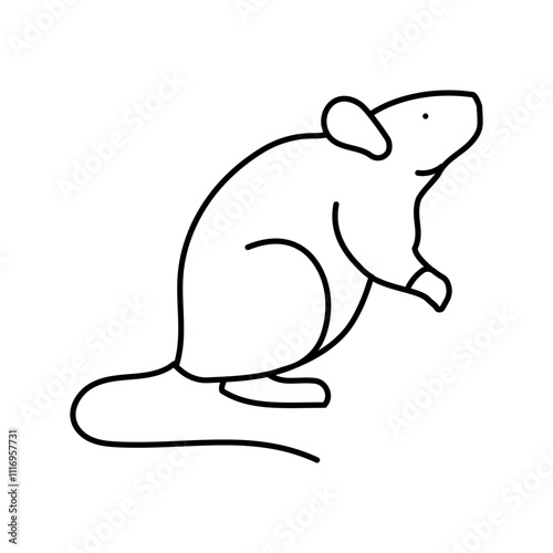 lab rat genetic engineering line icon vector. lab rat genetic engineering sign. isolated contour symbol black illustration