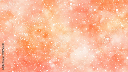 Abstract orange and white watercolor texture with bokeh lights.