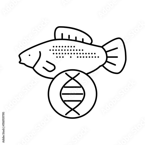 molecular structure genetic line icon vector. molecular structure genetic sign. isolated contour symbol black illustration