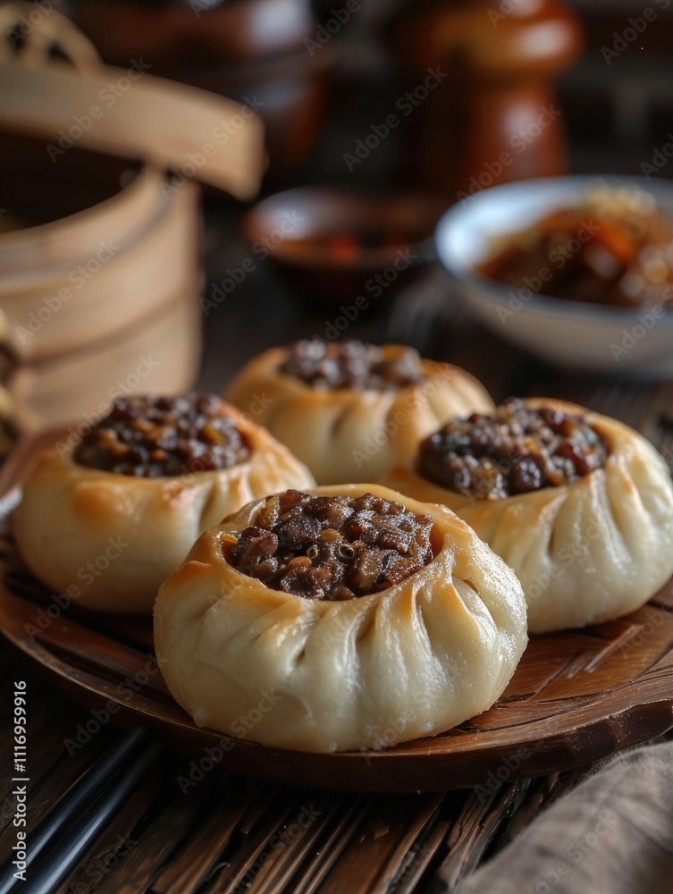 Traditional Japanese dim sum food with delicious taste with various flavor ai generated