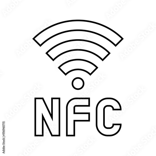 signal nfc technology line icon vector. signal nfc technology sign. isolated contour symbol black illustration