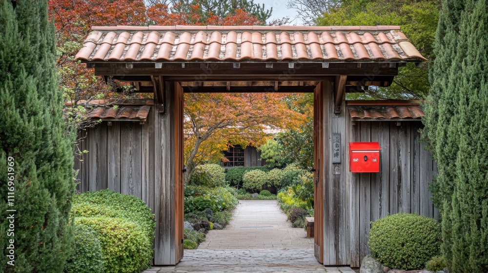 Naklejka premium 古風の入り口