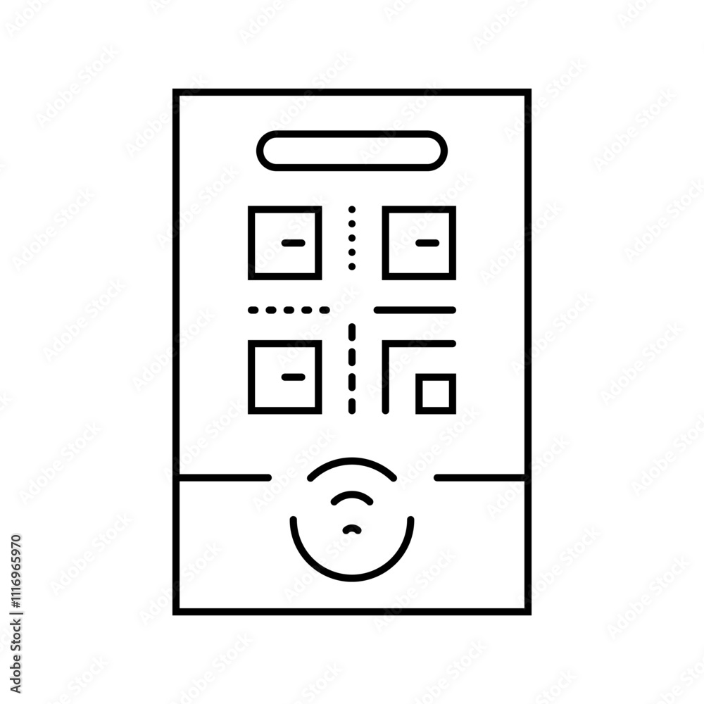 tap to connect nfc technology line icon vector. tap to connect nfc technology sign. isolated contour symbol black illustration tap to connect nfc technology line icon vector. tap to connect nfc technology sign. isolated contour symbol black illustration