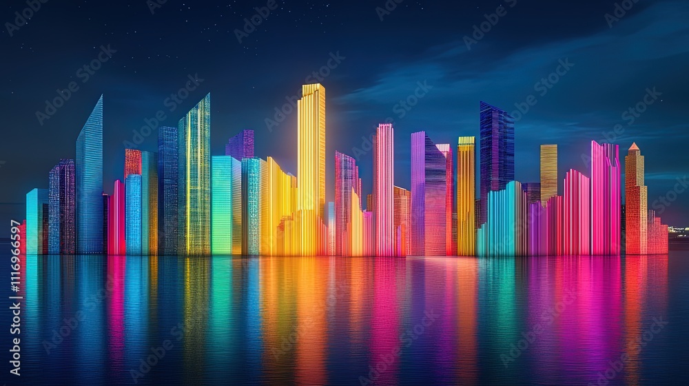 city skyline in the night city skyline in the night