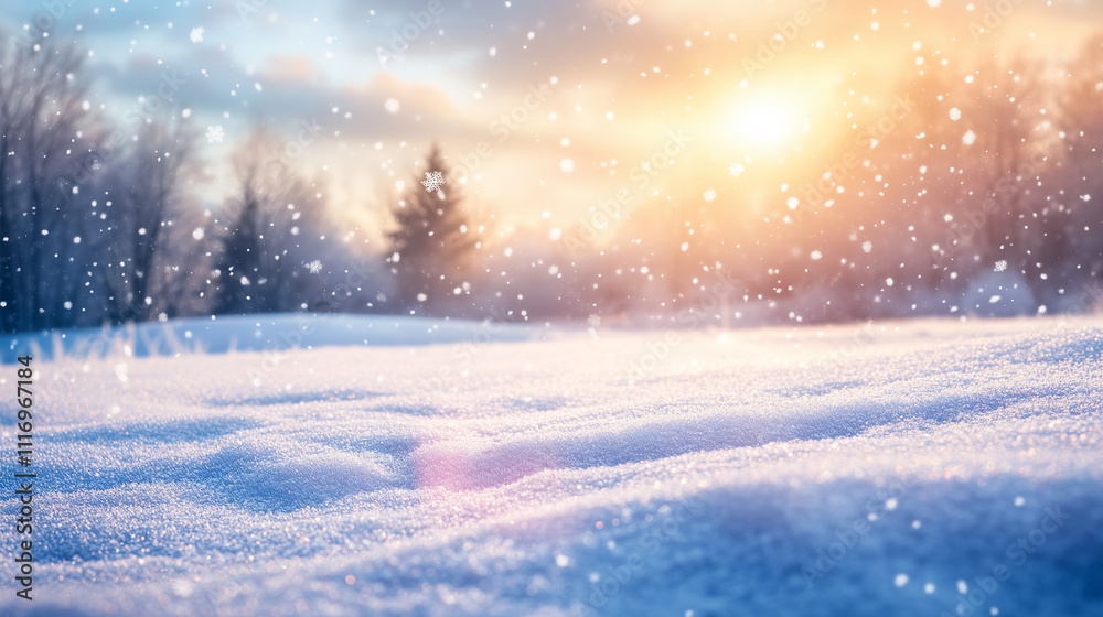 Serene Winter Snowscape Under Sunlight Serene Winter Snowscape Under Sunlight