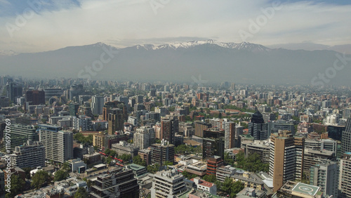 Vista aérea de Santiago no Chile