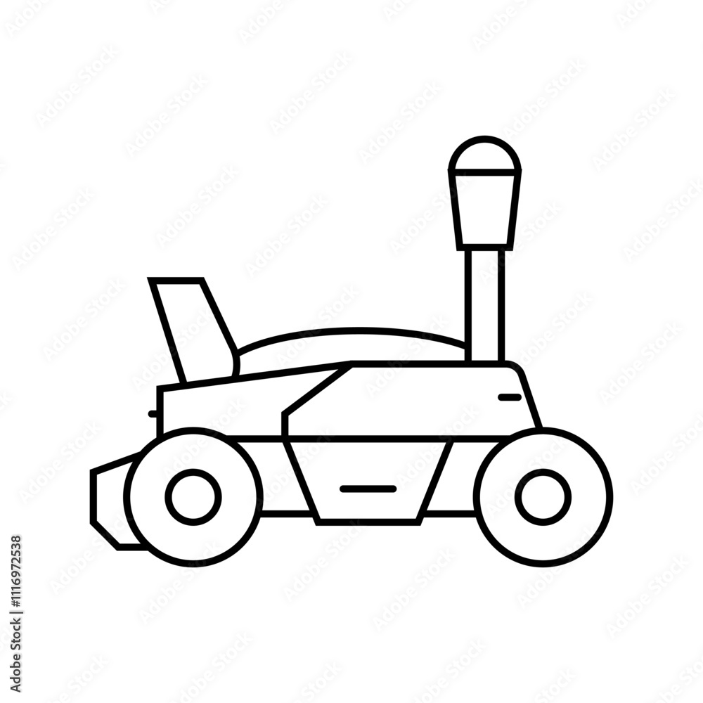 field scanning robot harvests line icon vector. field scanning robot harvests sign. isolated contour symbol black illustration