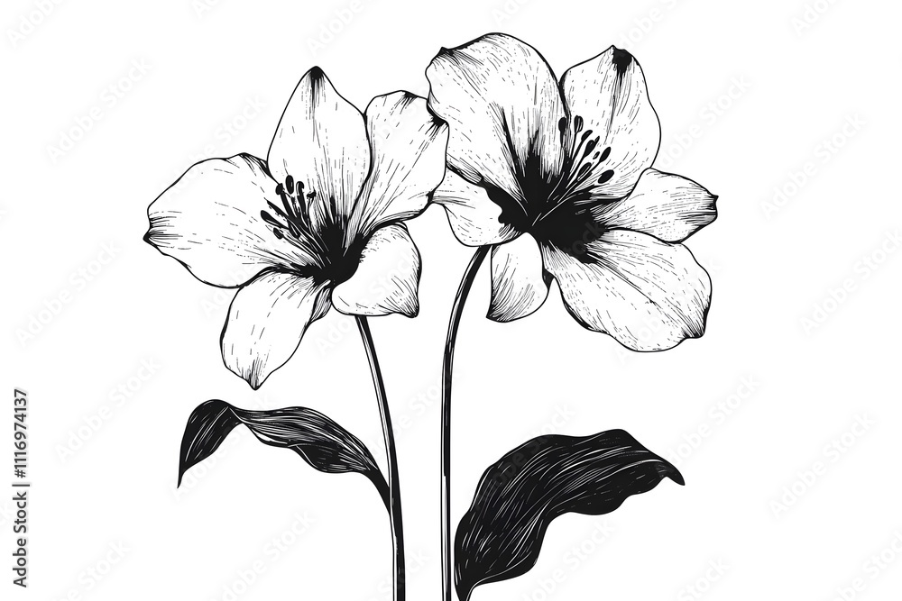 Fototapeta premium Set of Hand drawn watercolor illustration Red Apple Flowers. Vector, Isolated on white background. Element for design of invitations, flower, watercolor, blossom, cherry, pink, sakura, orchid, spring,