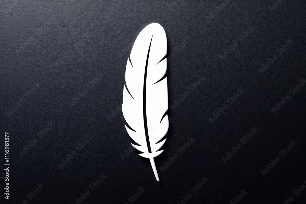 Elegant White Feather Icon Symbolizing Freedom and Peace Elegant White Feather Icon Symbolizing Freedom and Peace