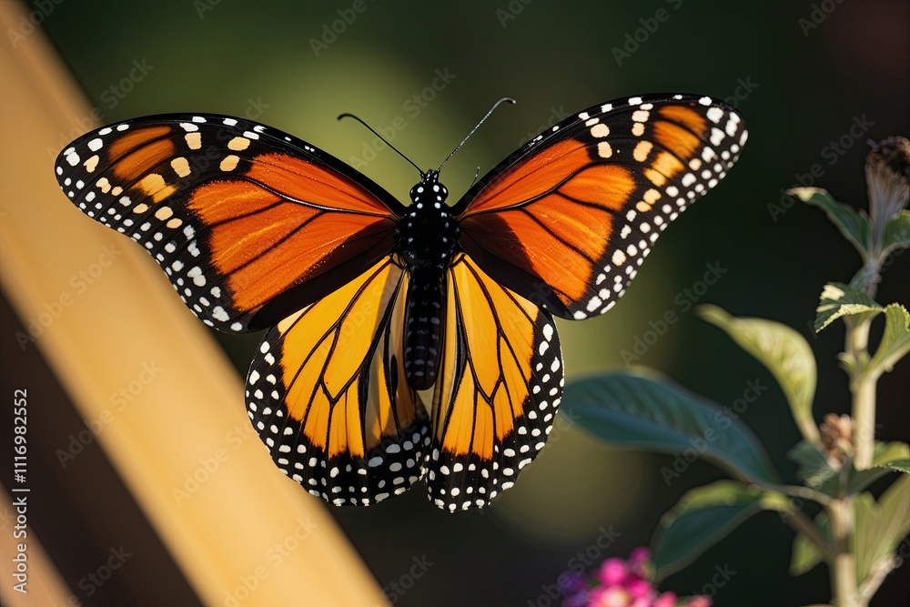 Obraz premium Radiant Monarch Butterflies Glowing in Sunlight