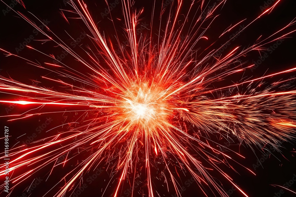 Fototapeta premium Dynamic Fiery Crimson Sparks with Radiant Glow Effect