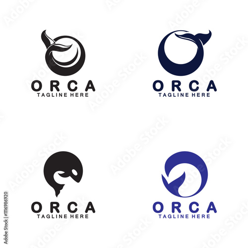 Killer whale Orca logo design vector illustration