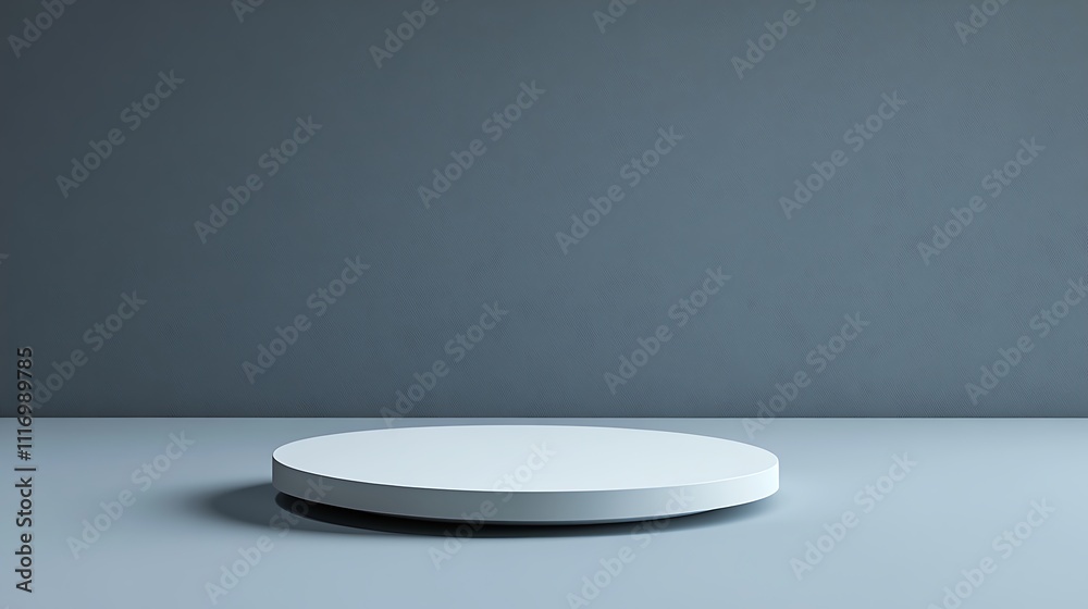 A minimalistic round platform against a textured wall, ideal for product display or photography. A minimalistic round platform against a textured wall, ideal for product display or photography.