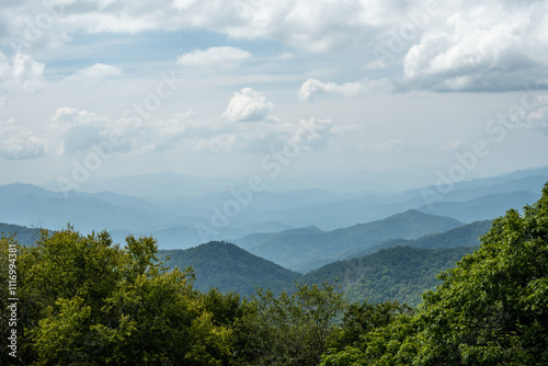 Haze Hangs Over Applachian Mountains In North Carolina photo