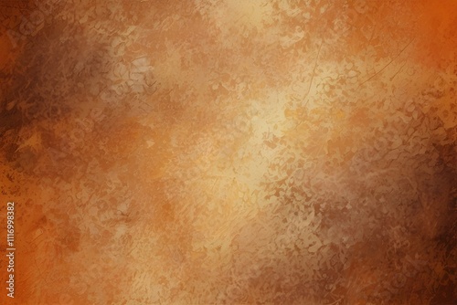 abstract orange background in copper brown warm color, autumn or fall background with grunge texture on painted canvas illustration Generative AI