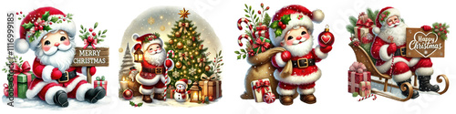 Merry Christmas and cute Santa