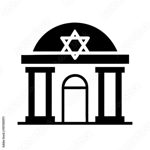 imple synagogue design with a subtle Star of David, great for minimalist projects.