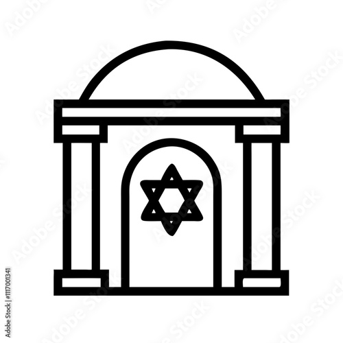 imple synagogue design with a subtle Star of David, great for minimalist projects.