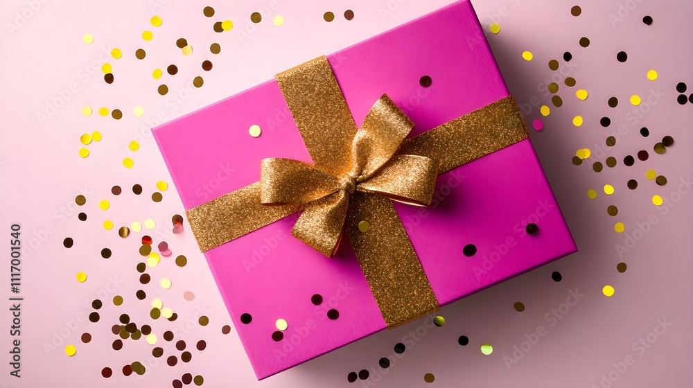 Celebration gift box festive party image bright colors top view joyful moments Celebration gift box festive party image bright colors top view joyful moments