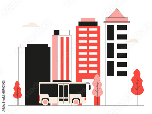 City landscape. City illustration. Flat vector illustrations