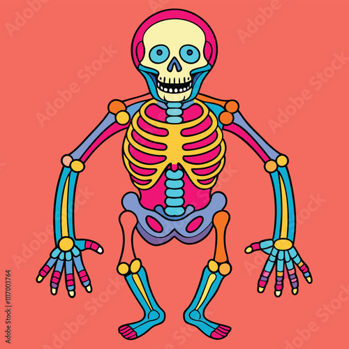 Anatomically Accurate Skeleton Coloring Page for Adults and Kids