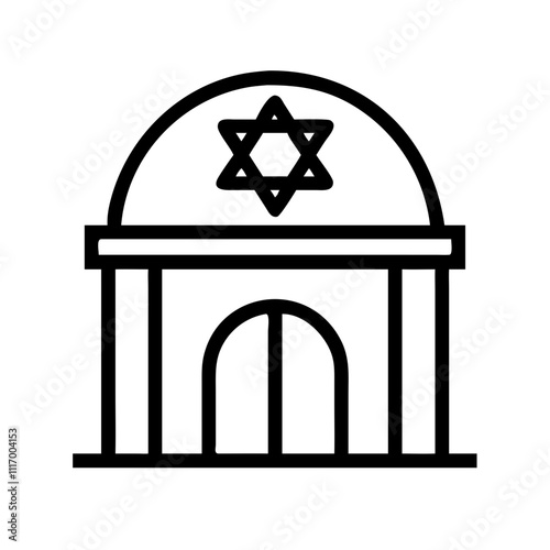 imple synagogue design with a subtle Star of David, great for minimalist projects.