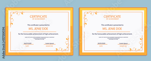 Certificate design with a vintage or retro theme. cherished element of companies, schools, events. modern Certificate