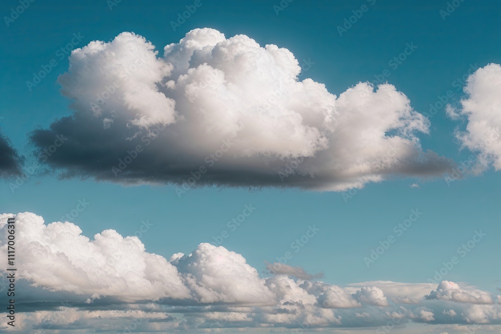 Fototapeta premium Pristine White Clouds Against a Clear Background