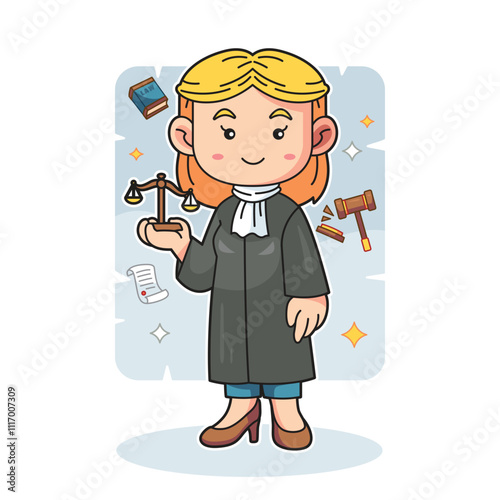 Cute Female Judge Profession