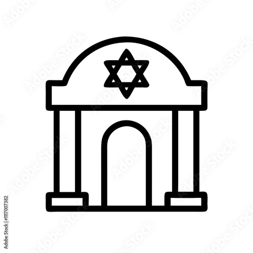  Icon of a synagogue with a dove, symbolizing peace and spirituality.