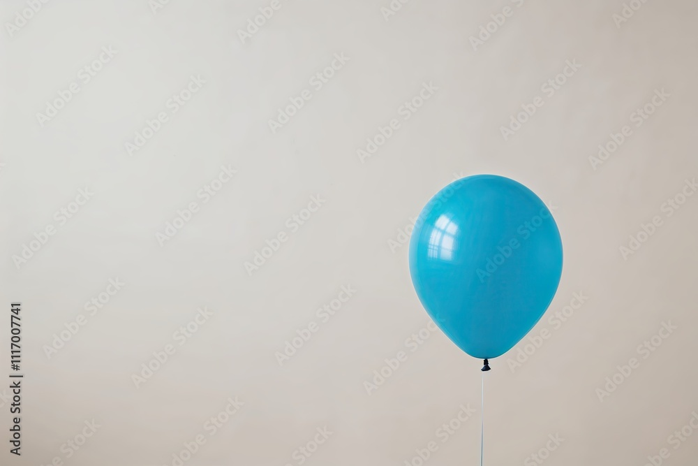Obraz premium Single Blue Balloon Floating Against a Clean Background