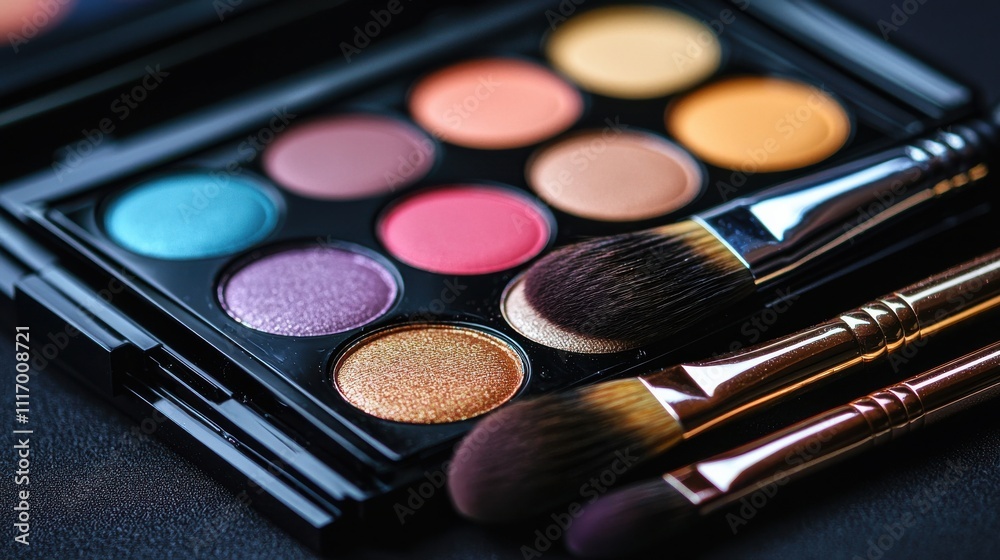 Vibrant Makeup Collection Beauty Products Organized Table Dark Background Lush Cosmetics Lipstick Eyeshadow Palettes Vibrant Makeup Collection Beauty Products Organized Table Dark Background Lush Cosmetics Lipstick Eyeshadow Palettes