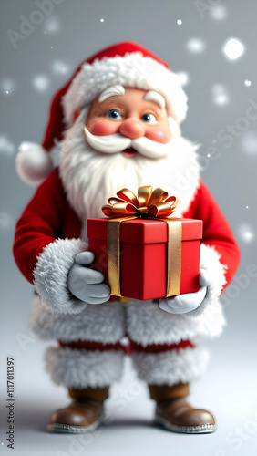 Present in hand of Santa Claus on Christmas Eve.