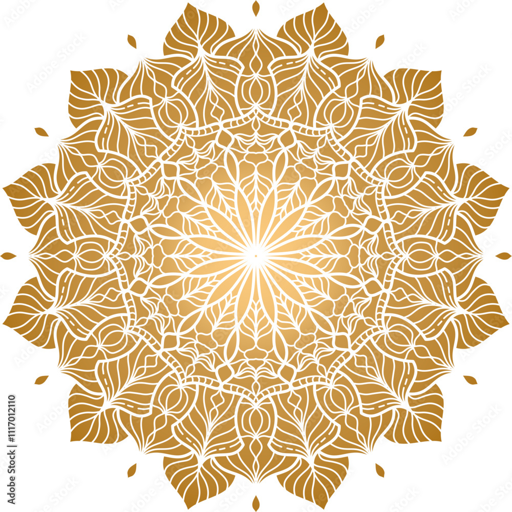 Gold Islamic mandala design element filled vector Gold Islamic mandala design element filled vector