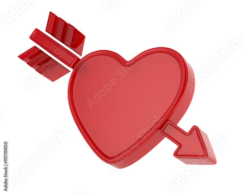 Red heart on white backgrou...