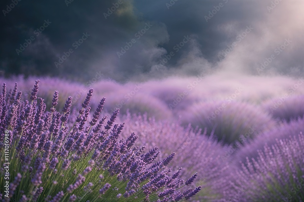 Obraz premium Lavender Mist with Ethereal Glow for Serene Atmosphere