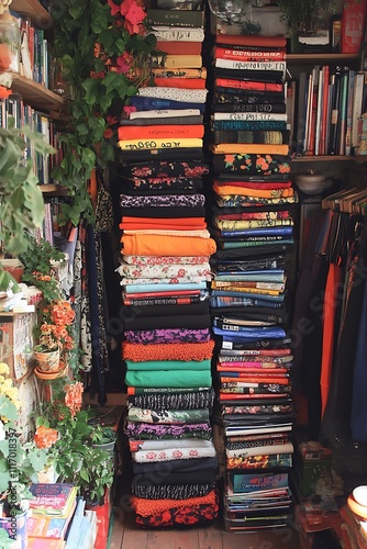 A home office space converted from a small closet, efficiently organized.