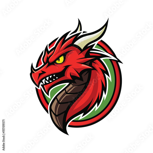 Wallpaper Mural dragon logo with sport style design on white background Torontodigital.ca