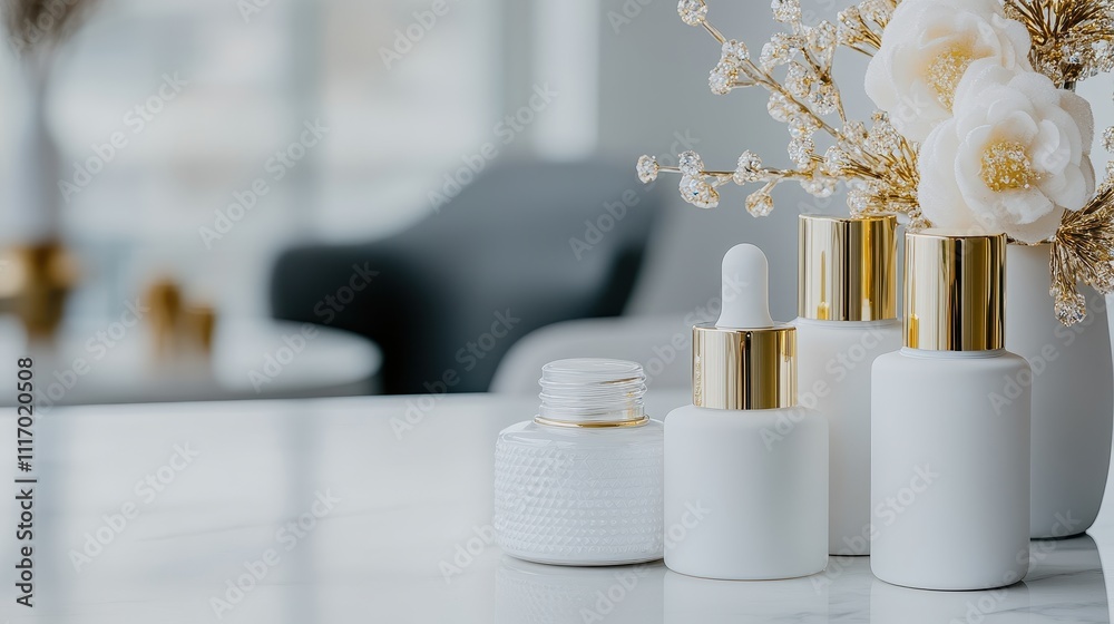 Skincare product display modern studio photography bright atmosphere close-up beauty and wellness concept Skincare product display modern studio photography bright atmosphere close-up beauty and wellness concept