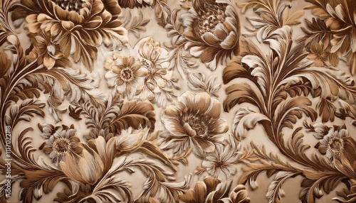 빈티지 패턴 벽지 올드한 감성이 느껴지는 세피아 톤의 꽃무늬 패턴 벽지