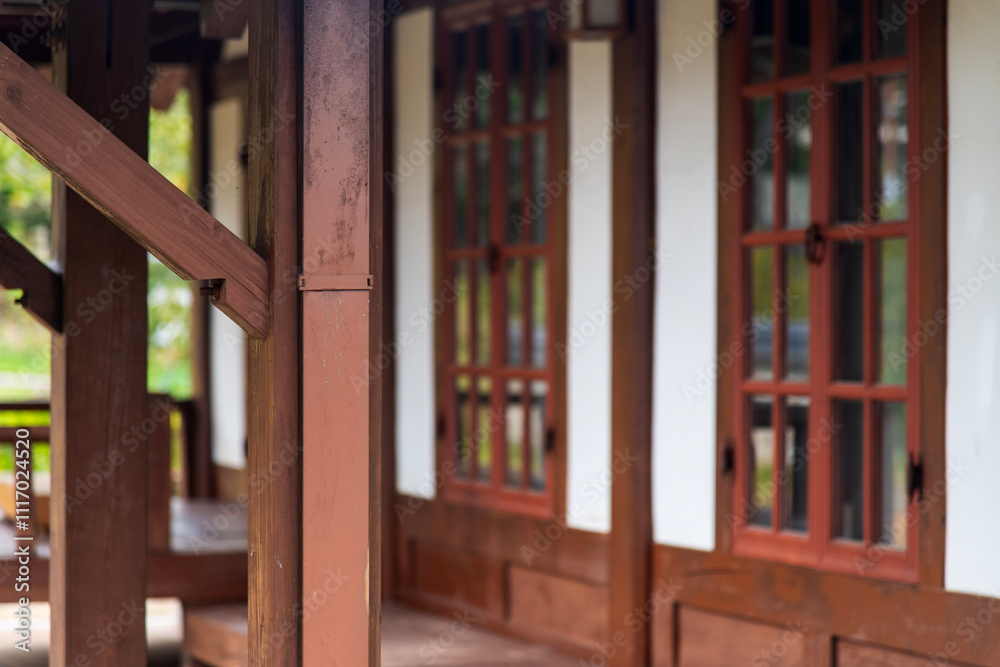 window in the traditional Korean building window in the traditional Korean building