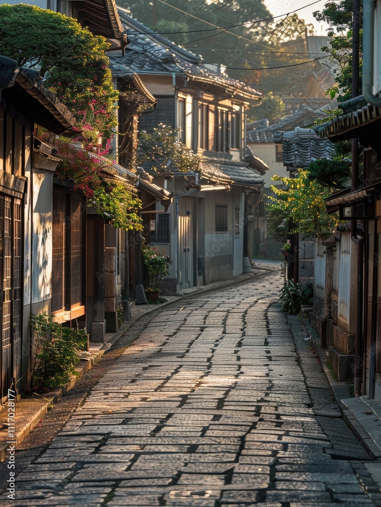 Fototapeta premium Natural views of Japanese cities with beautiful building structures and nature ai generated