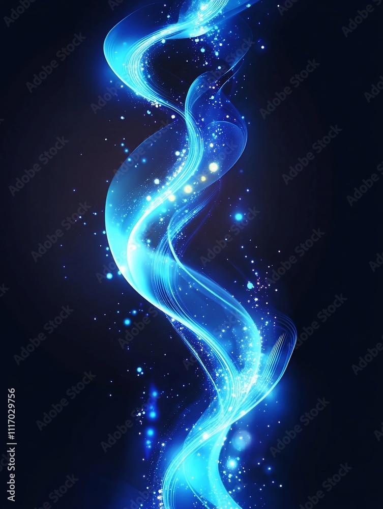 Dynamic Light Blue Neon Lines on a Dark Background Dynamic Light Blue Neon Lines on a Dark Background